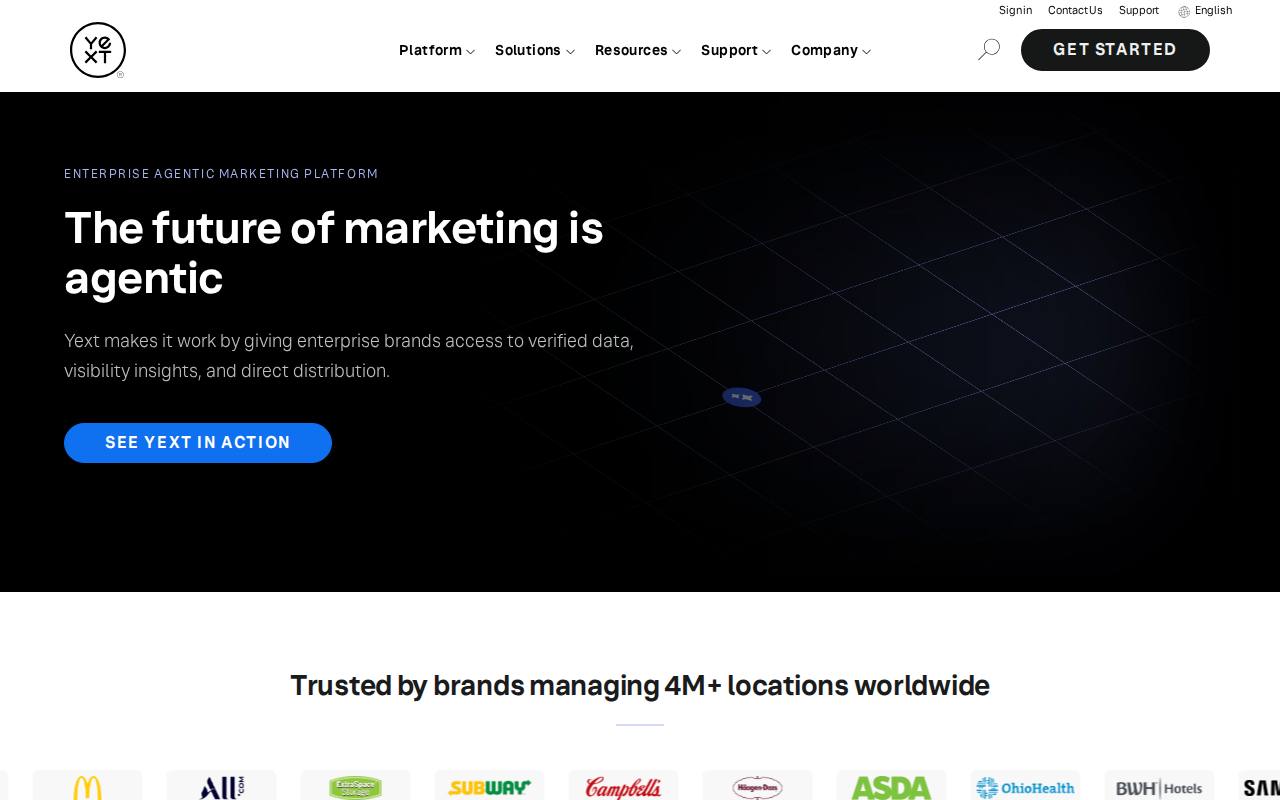 Portada de la web de Yext